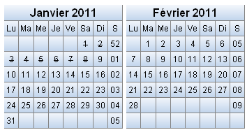 T�l�charger le mod�le de calendrier